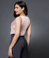 Sleeveless Vneck Satin Top -Beige